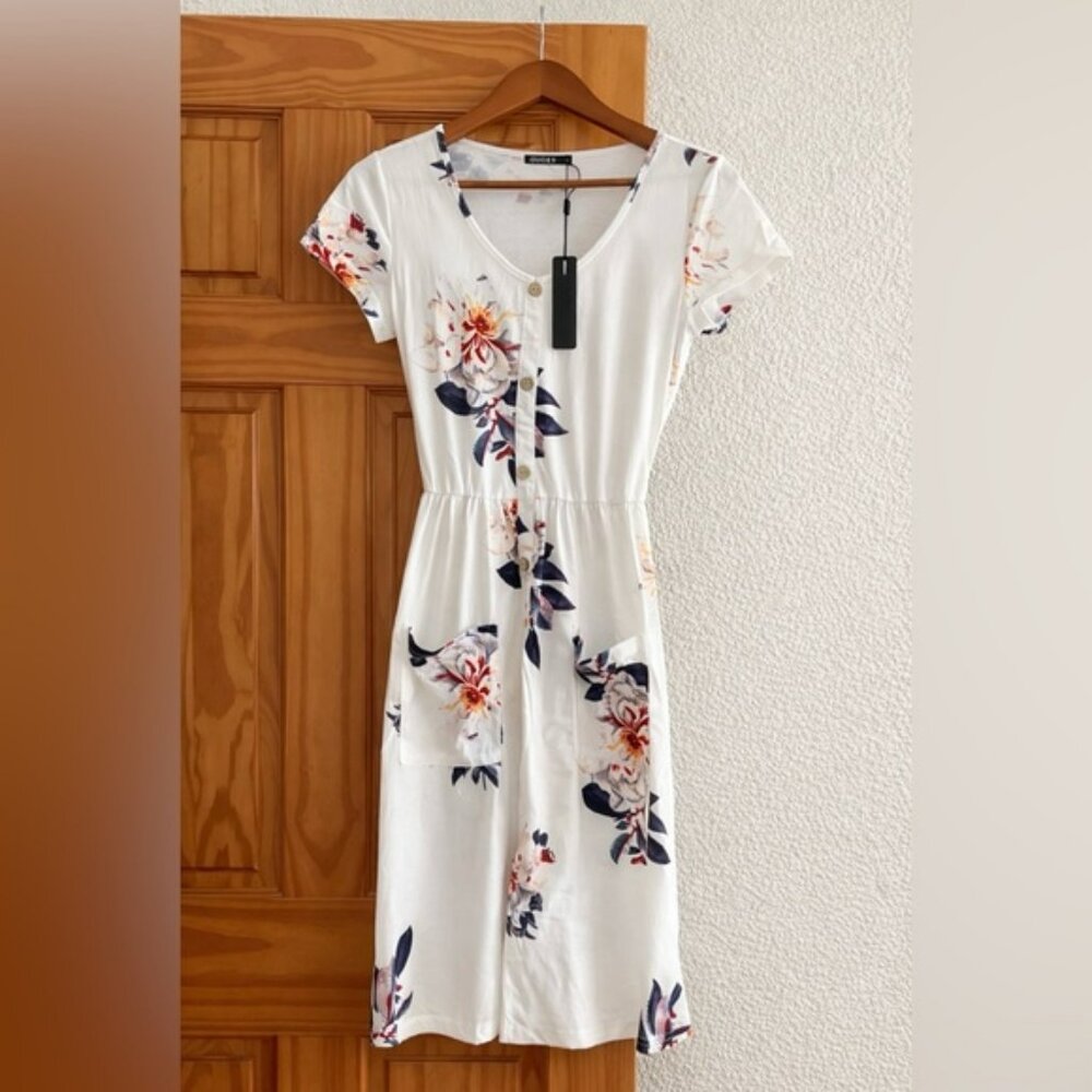 Floral White Dress